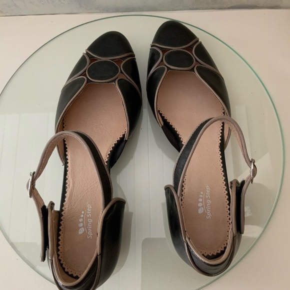 Spring step black ankle strap sandals sizes 40 - Picture 1 of 6